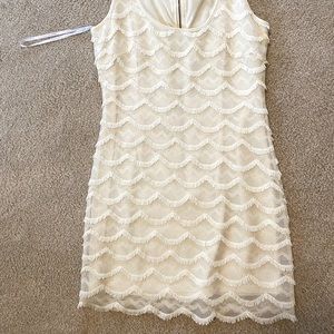 White Scalloped Mini Dress